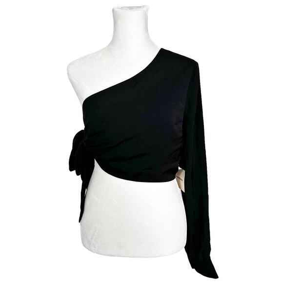 NWT Superdown Charlotte One Shoulder Crop Top Black Womens S - Picture 3 of 10